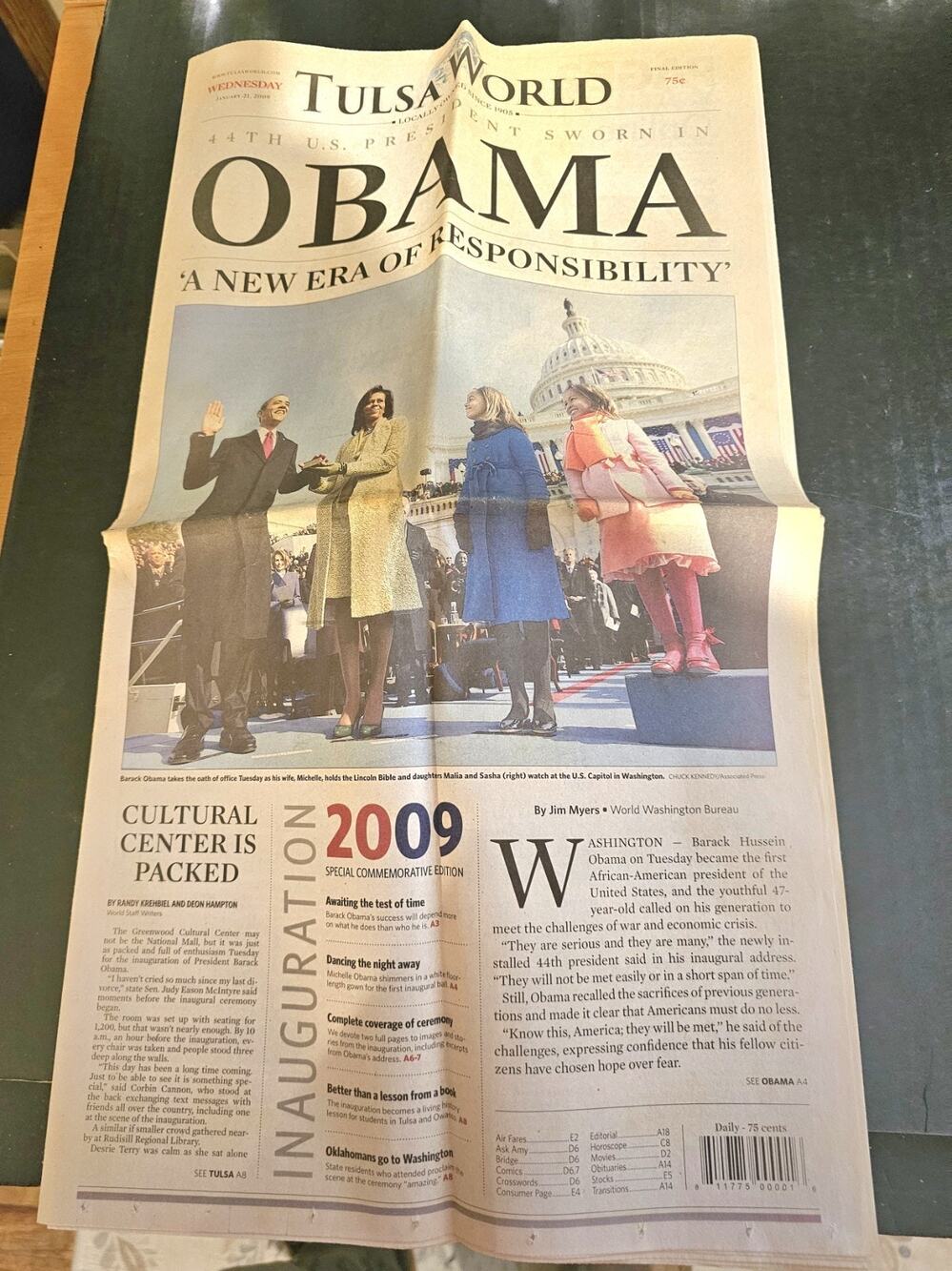 Tulsa World OBAMA Sworn In January 21, 2009